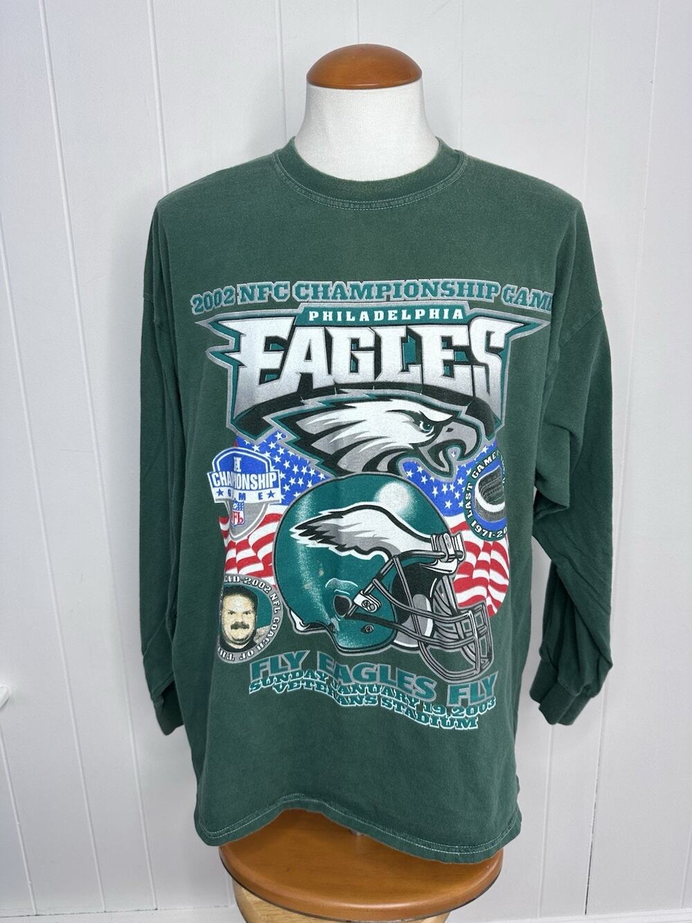 NFL Philadelphia Eagles 2002 NFC Championship Game T-Shirt Mens XXL Vet Stadium